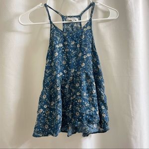 🦋American Eagle Outfitters Blue Floral Print tank / top : flowy bottom :